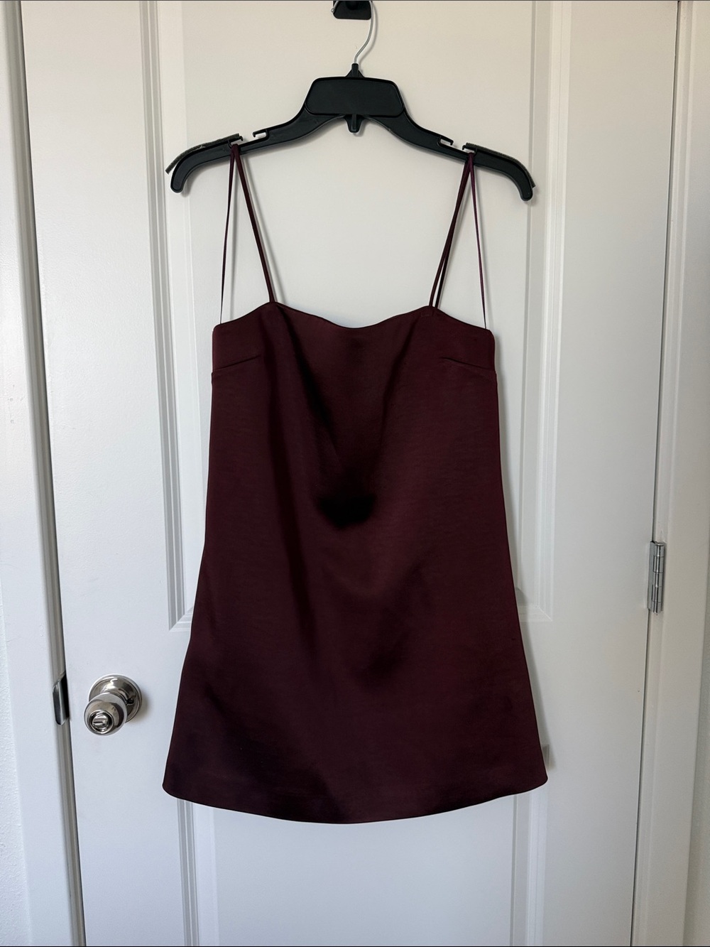 Zara Women's Burgundy Satin Mini Dress